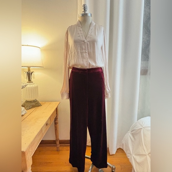 THE PORTER COLLECTIVE  Guidara velvet pants, burgundy color, size 1X. NWOT - Picture 3 of 11